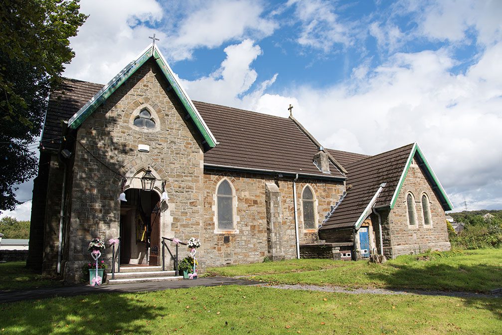wedding photographer at St Lleurwg's Church